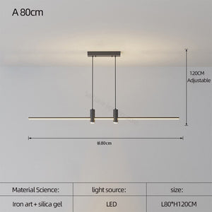 LED Strip Line Chandelier Light-Chandeliers