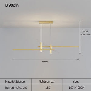 LED Strip Line Chandelier Light-Chandeliers