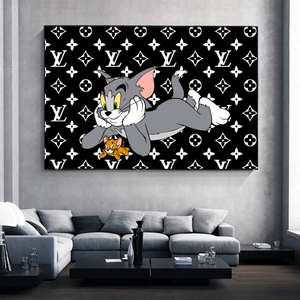 LV Tom and Jerry Canvas Wall Art – Unique LV Collection-Wall Posters