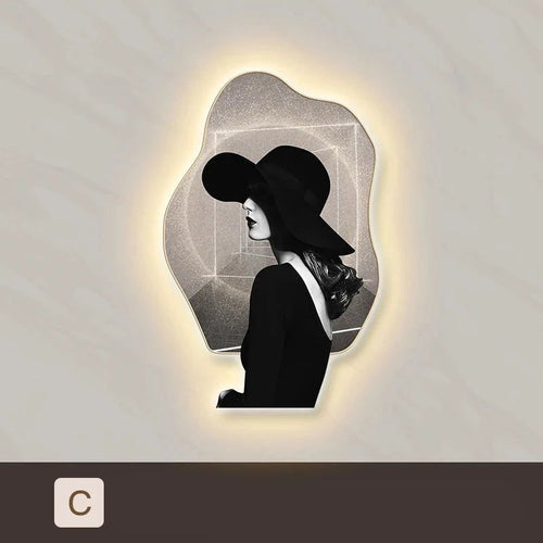 Lady Character Porch Art Lamp - Living Room Wall Lamp-LED Wall Art