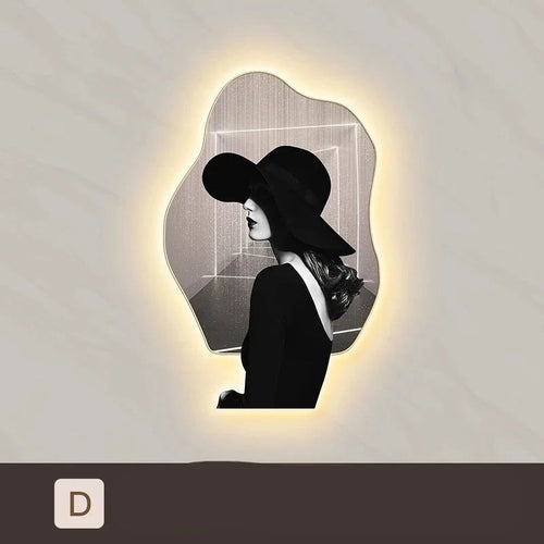 Lady Character Porch Art Lamp - Living Room Wall Lamp-LED Wall Art