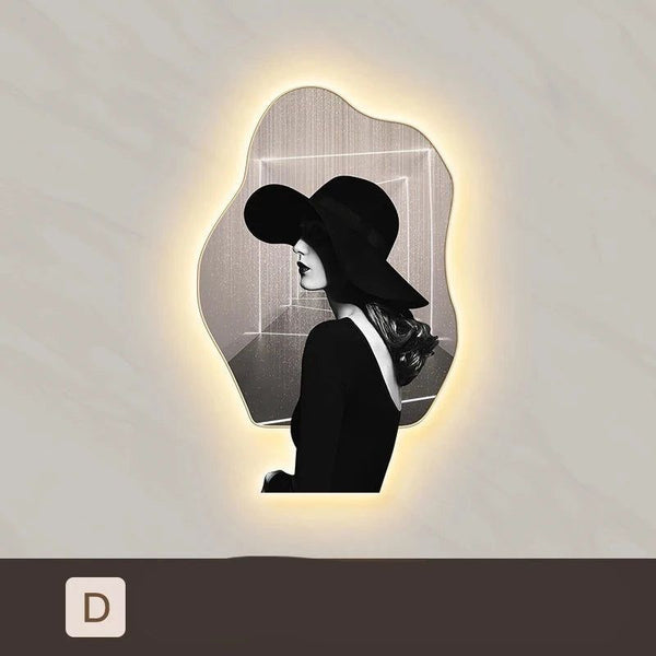 Lady Character Porch Art Lamp - Living Room Wall Lamp-LED Wall Art