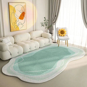 Lamb Wool Oval Kitten Touch Carpet: Cozy Elegance-Rugs & Carpets
