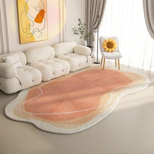 Lamb Wool Oval Kitten Touch Carpet: Cozy Elegance-Rugs & Carpets