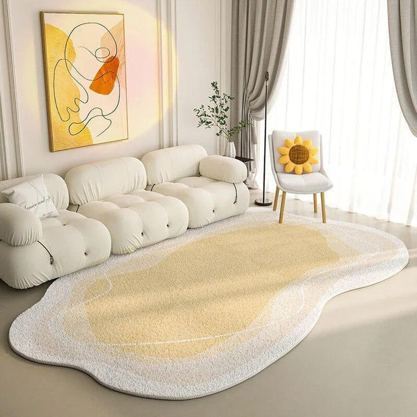 Lamb Wool Oval Kitten Touch Carpet: Cozy Elegance-Rugs & Carpets