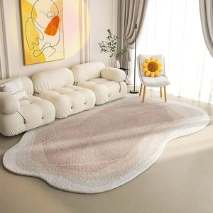 Lamb Wool Oval Kitten Touch Carpet: Cozy Elegance-Rugs & Carpets