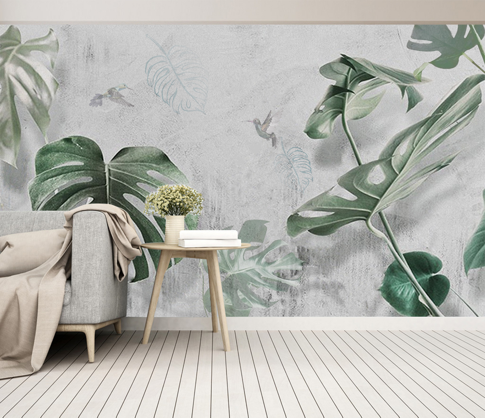 Large Green Leaf Wallpaper Murals - Stunning Wall Décor-Flower & Leaf Wallpaper