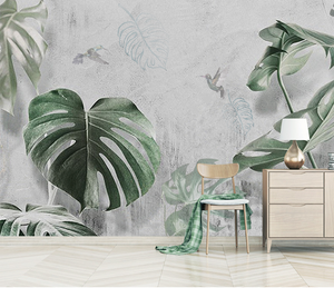 Large Green Leaf Wallpaper Murals - Stunning Wall Décor-Flower & Leaf Wallpaper