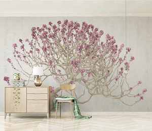Large Pink 3D Tree Wallpaper Murals - Transform Your Walls-Trees Wallpaper