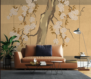 Large Tree Wallpaper Murals - Yellow Theme Tree Design-Trees Wallpaper