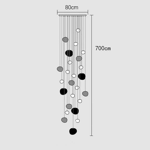 Lava Pendant Staircase Chandelier Lighting-Staircase Chandelier