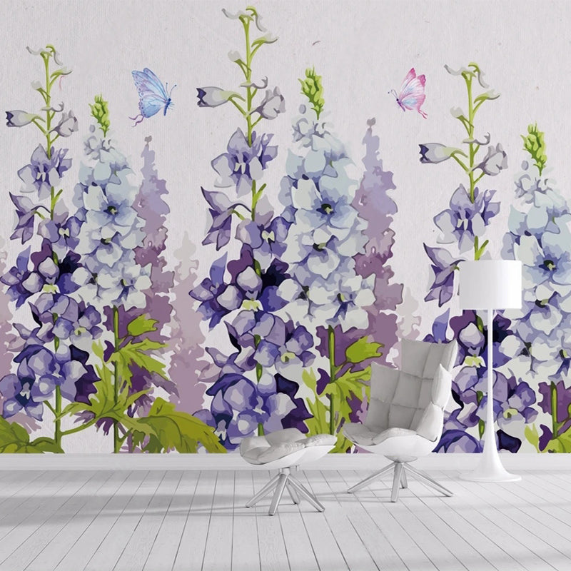 Lavender Theme Wallpaper: Enchant your space-Flower & Leaf Wallpaper