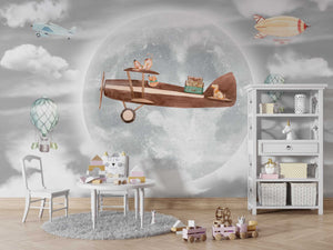 Let's Fly Together - Kids Room Wallpaper Mural-Kids Room Wallpaper