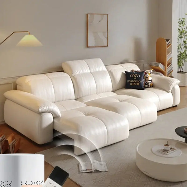 Letto Reclining Sectional Leather Sofa – Remote Controlled Comfort & Luxury-Sofa Set