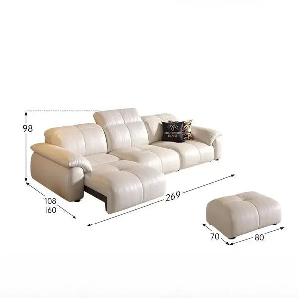 Letto Reclining Sectional Leather Sofa – Remote Controlled Comfort & Luxury-Sofa Set
