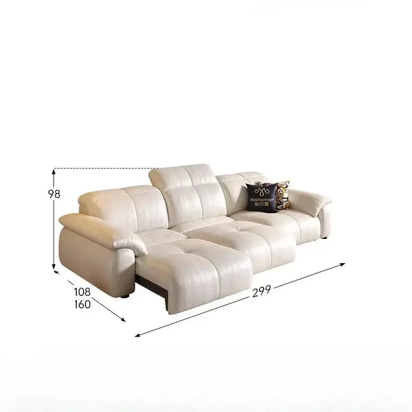 Letto Reclining Sectional Leather Sofa – Remote Controlled Comfort & Luxury-Sofa Set