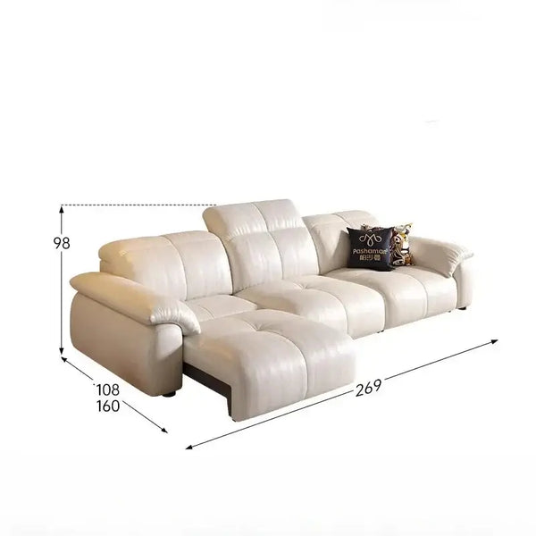 Letto Reclining Sectional Leather Sofa – Remote Controlled Comfort & Luxury-Sofa Set