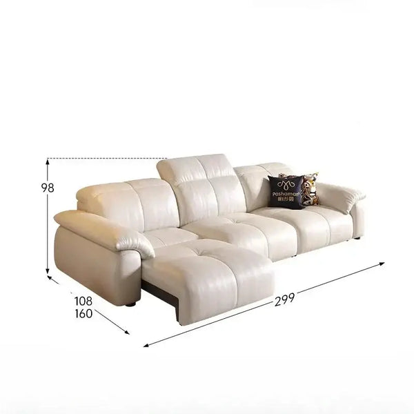 Letto Reclining Sectional Leather Sofa – Remote Controlled Comfort & Luxury-Sofa Set