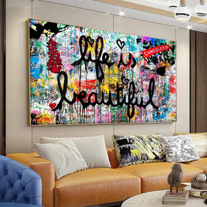Life Is Beautiful Canvas Wall Art-Wall Posters