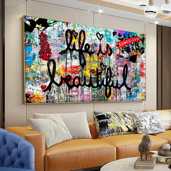 Life Is Beautiful Canvas Wall Art-Wall Posters