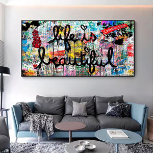 Life Is Beautiful Canvas Wall Art-Wall Posters