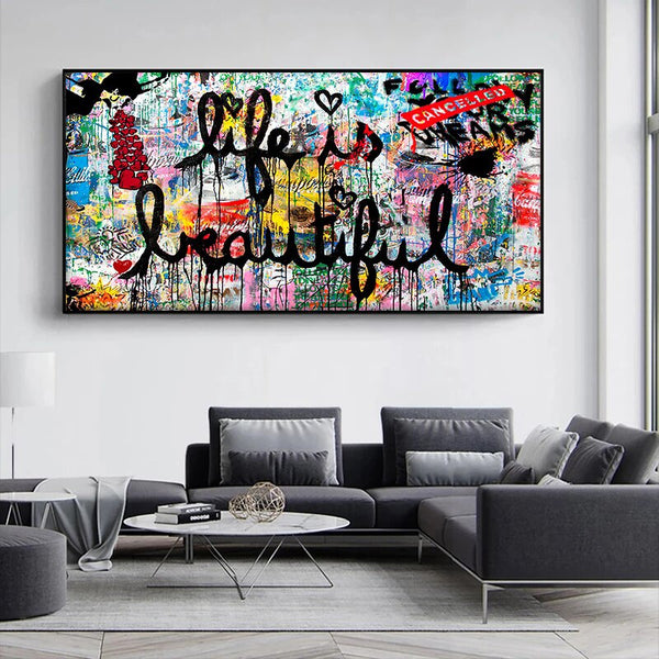 Life Is Beautiful Canvas Wall Art-Wall Posters