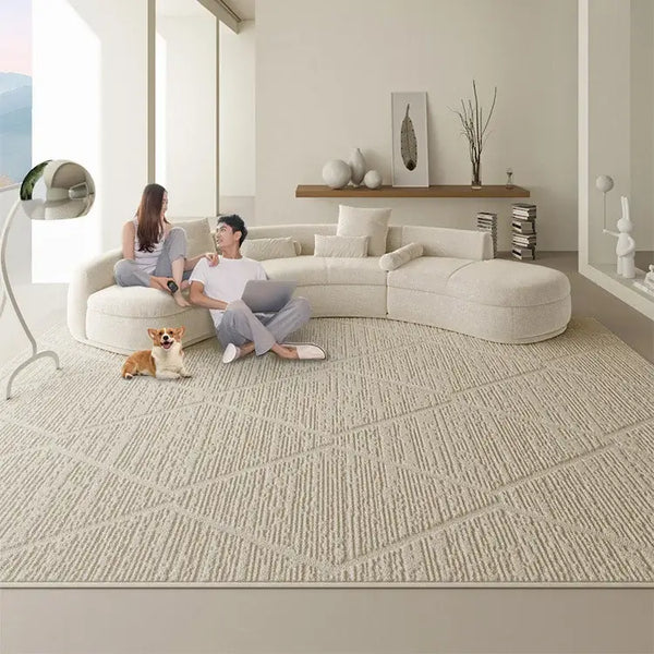 Linear Hexa 3D Diatom Silk Rug for Living Room - Contemporary-Rugs & Carpets