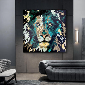 Lion Face Poster: Bold & Captivating Art Décor-Wall Posters