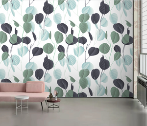 Little Green Pattern - Leaves Wallpaper Mural-Flower & Leaf Wallpaper