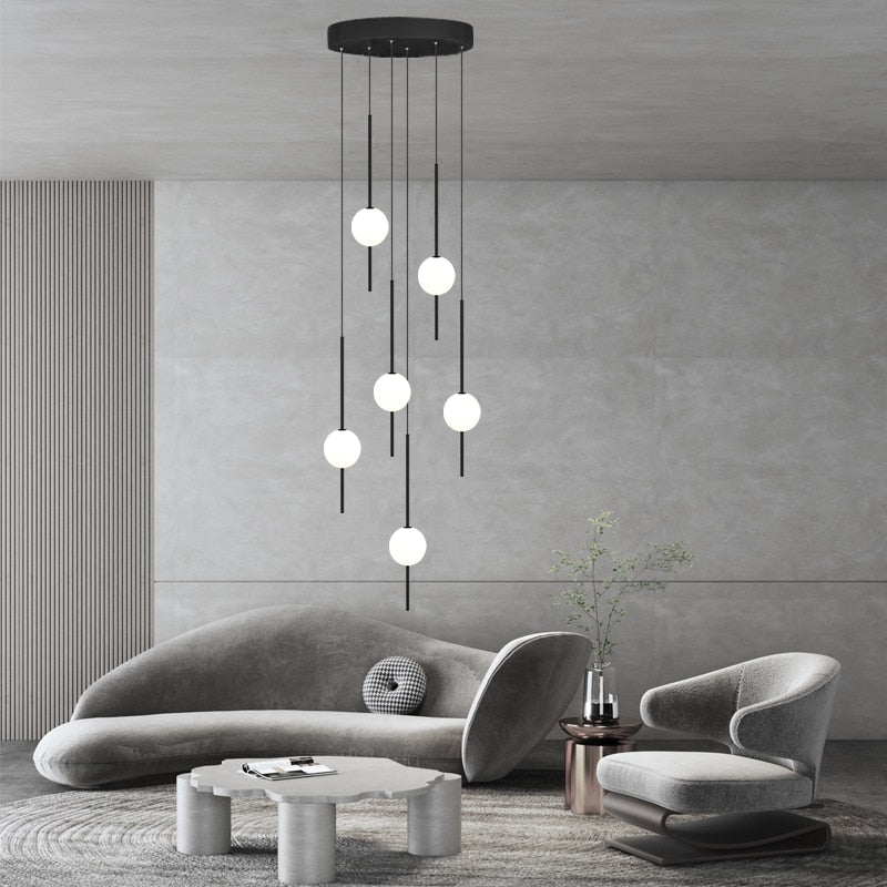 Long Line Glass Ball Chandelier - Lighting Solution.-Staircase Chandelier