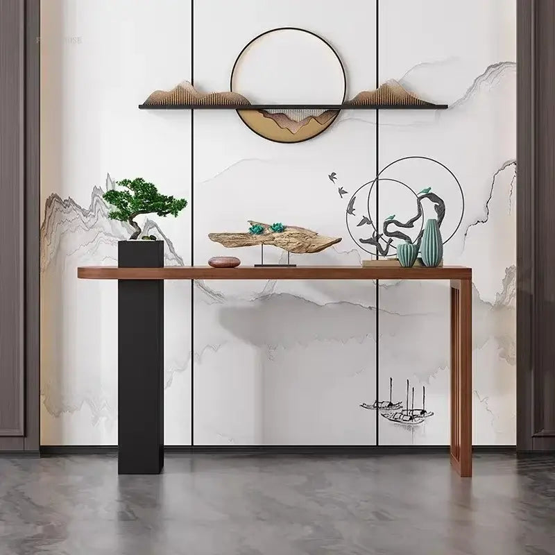 Long Narrow Hallway Solid Wood Console Table-Console Tables
