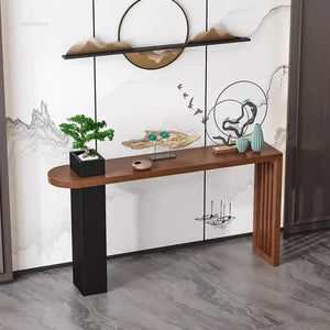 Long Narrow Hallway Solid Wood Console Table-Console Tables
