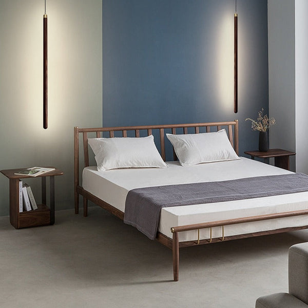 Long Strip Hanging Light - Walnut Pendant Light-Pendant Lights