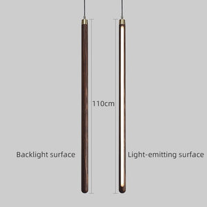 Long Strip Hanging Light - Walnut Pendant Light-Pendant Lights