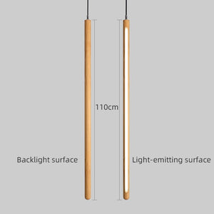 Long Strip Hanging Light - Walnut Pendant Light-Pendant Lights