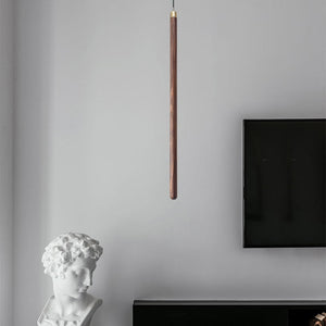 Long Strip Hanging Light - Walnut Pendant Light-Pendant Lights