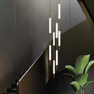 Long Tubes Chandelier – Illuminate Your Space with Style-Staircase Chandelier
