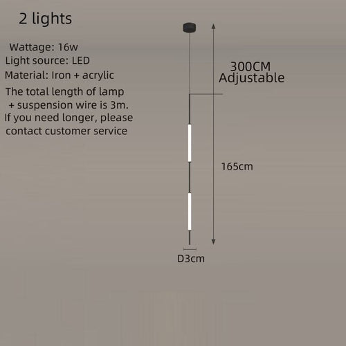 Long Tubes Chandelier – Illuminate Your Space with Style-Staircase Chandelier