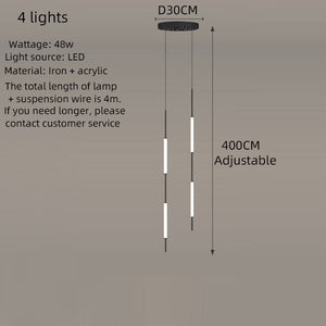 Long Tubes Chandelier – Illuminate Your Space with Style-Staircase Chandelier