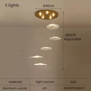 Lotus Leaf Chandelier – Elegant Customizable Pendant Light-Chandeliers