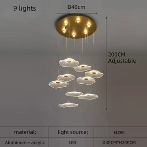 Lotus Leaf Chandelier – Elegant Customizable Pendant Light-Chandeliers
