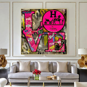 Love Graffiti Art Print – Expressive Street Art Décor-Wall Posters