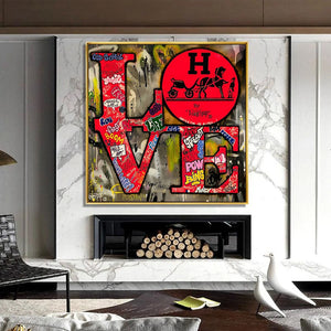 Love Graffiti Art Print: Vibrant Modern Street Art Décor-Wall Posters
