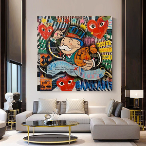 Love Heart Monopoly Making Money Canvas Wall Art-Wall Posters