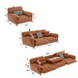 Loveseat Italian Genuine Leather Recliner Sofa – Luxury & Comfort Combined-Sofa Set