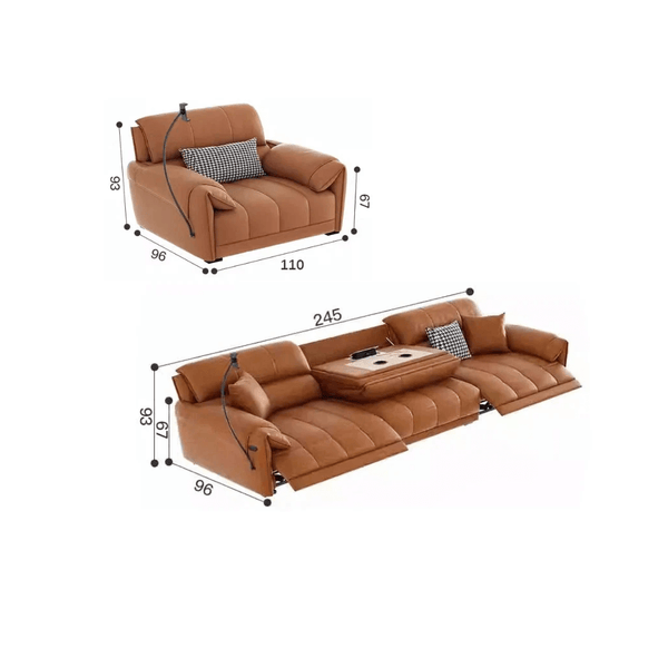 Loveseat Italian Genuine Leather Recliner Sofa – Luxury & Comfort Combined-Sofa Set