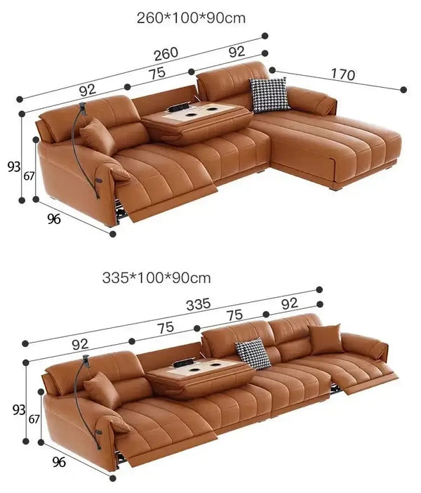 Loveseat Italian Genuine Leather Recliner Sofa – Luxury & Comfort Combined-Sofa Set