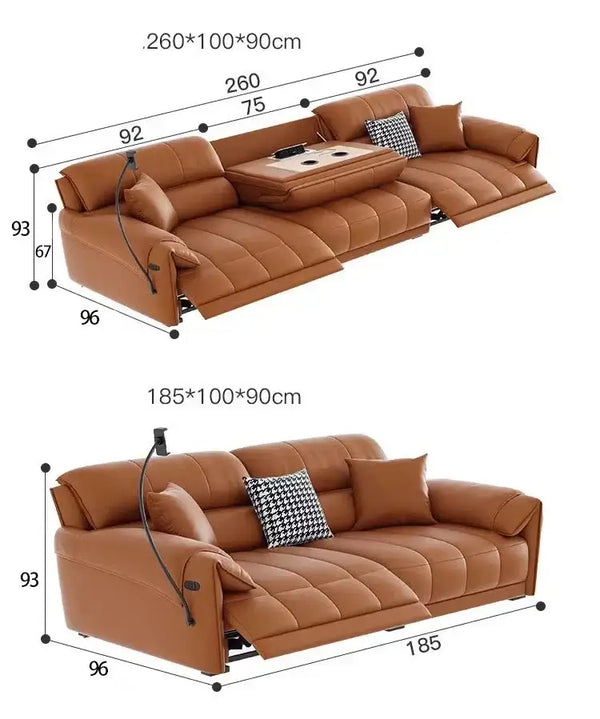 Loveseat Italian Genuine Leather Recliner Sofa – Luxury & Comfort Combined-Sofa Set