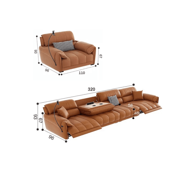 Loveseat Italian Genuine Leather Recliner Sofa – Luxury & Comfort Combined-Sofa Set