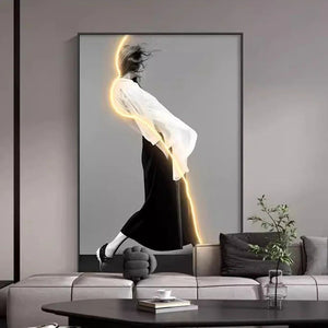 Luminous LED Wall Lamp – Abstract Girl Art Light Fixture-LED Wall Art